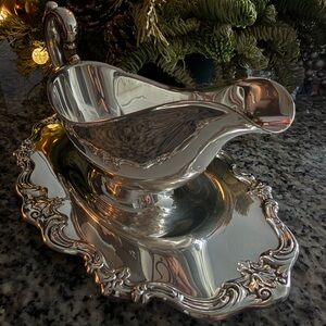 Gorham Silver Original Gravy Boat & Tray | Vintage Silverplate